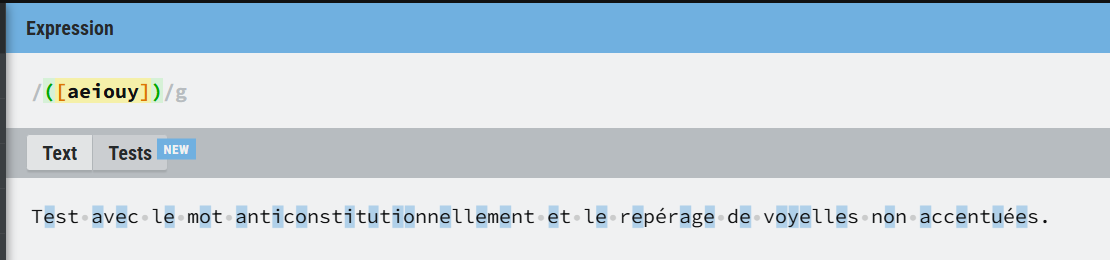 Regex sur voyelles non accentuées